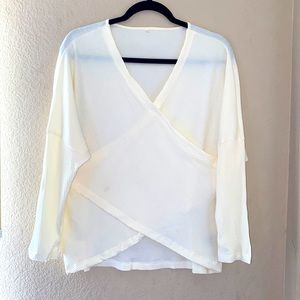 DROP SHOULDER WRAP TOP